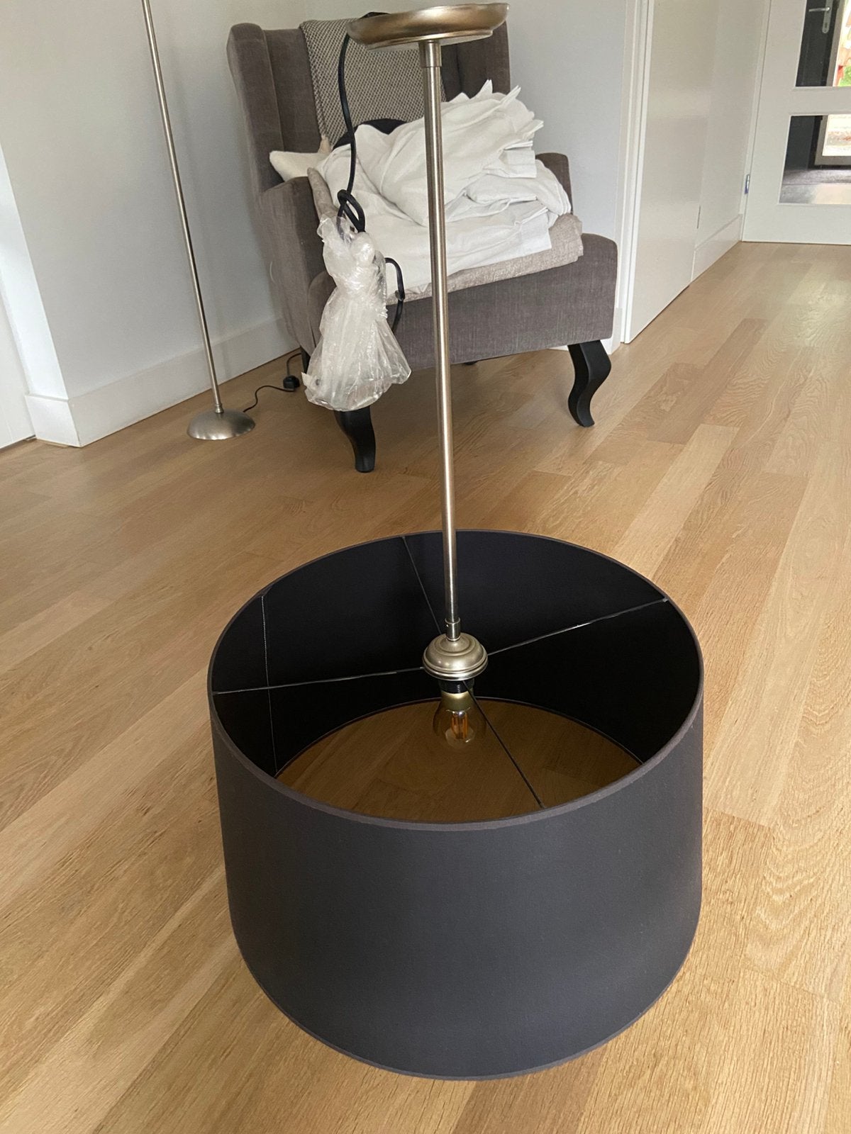 Hanglamp chroom/zwart, Ophalen of Verzenden, Gebruikt, Zilver, Hanglamp