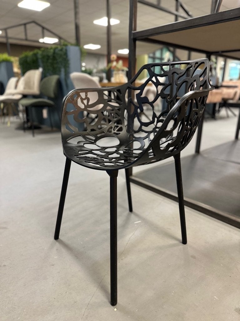 Cast magnolia stoel - aluminium tuinstoel magnolia zwart, Ophalen, Nieuw, Zwart, Vijf, Zes of meer stoelen