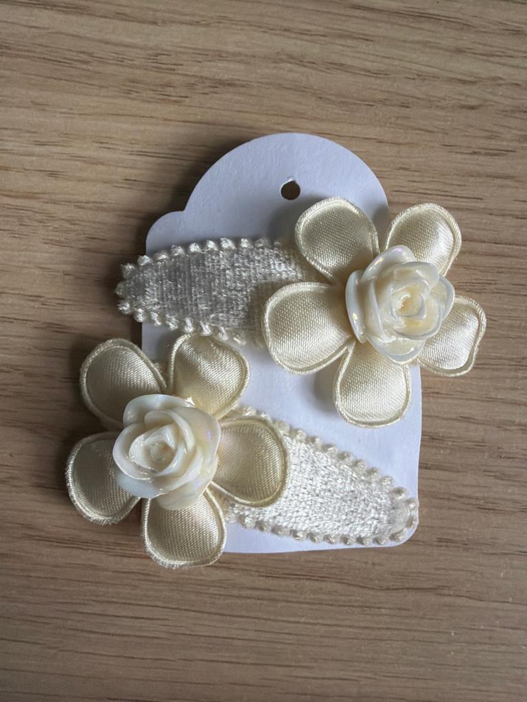 Set van 2 bloem haarspeldjes - Crème/ivoor, Ophalen of Verzenden, Nieuw