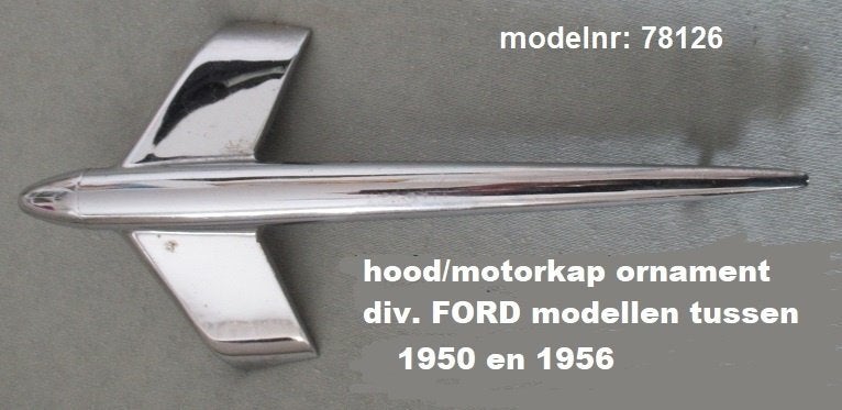 FORD, motorkap ornament voor div. modellen tussen 1950/1956, Auto diversen, Ophalen of Verzenden