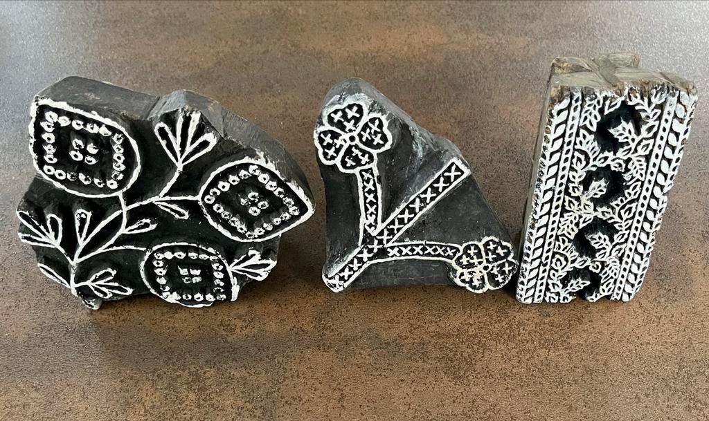 Oude Decoratieve Batik Stempels - Set van 3, Ophalen of Verzenden