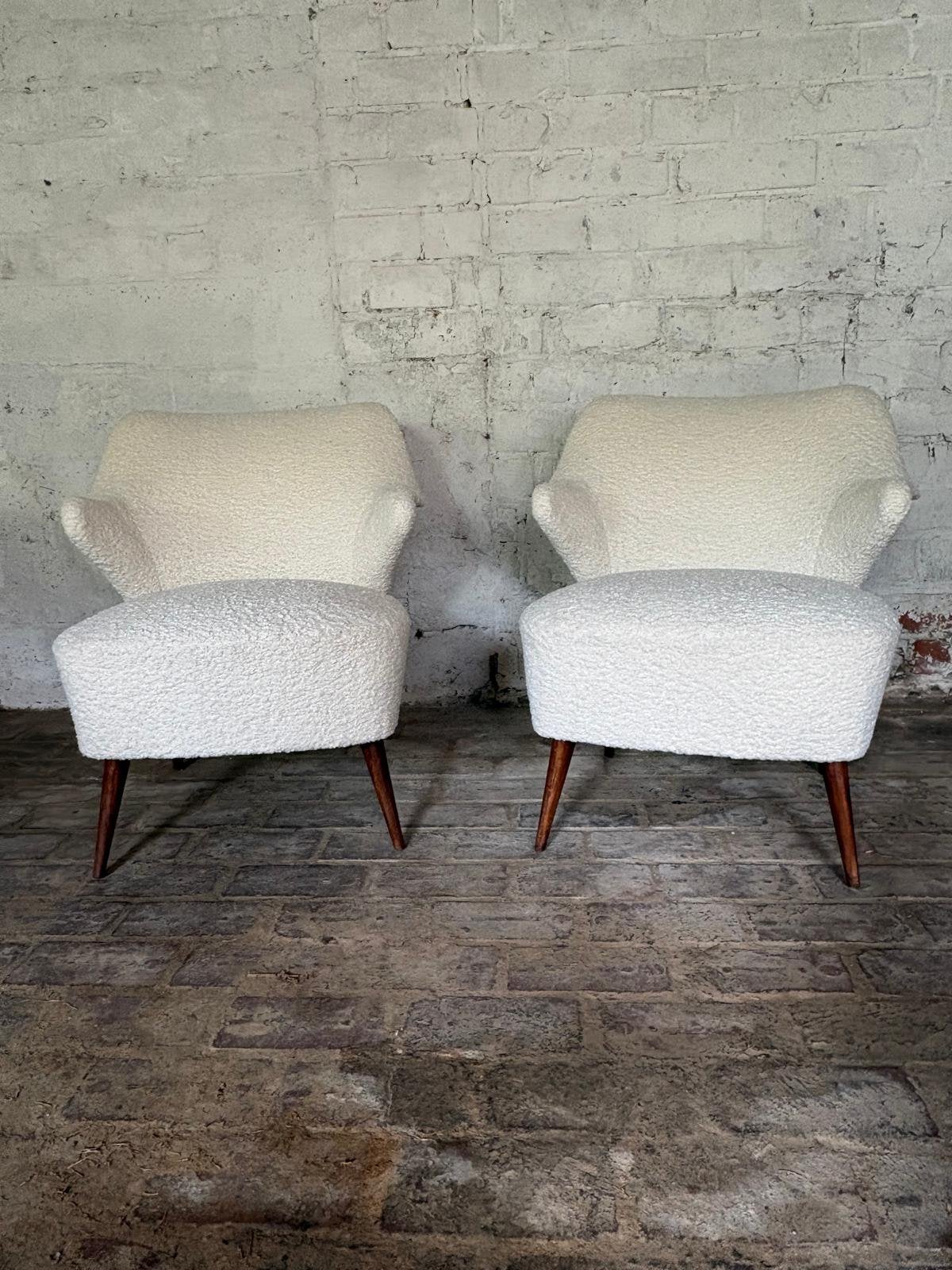 Set van 2 mid-century modern cocktailstoelen, Ophalen, Minder dan 75 cm, Sixties, Zo goed als nieuw