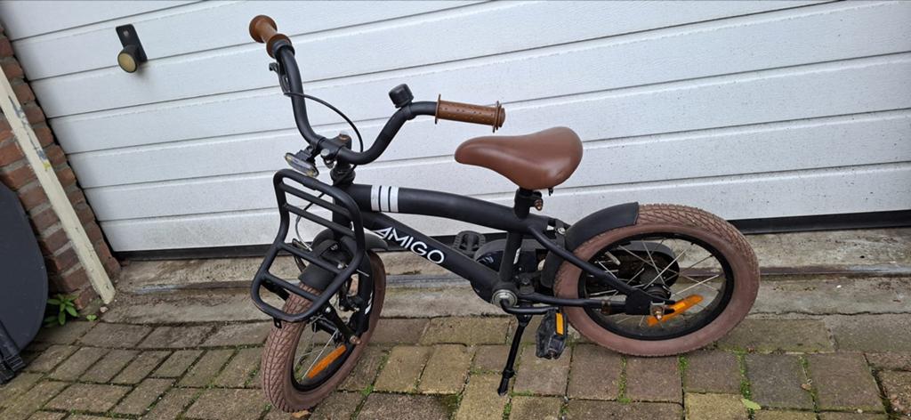 Amigo Kinderfiets 14 inch met voordrager, Fietsen en Brommers, Fietsen | Kinderfietsjes, Ophalen, Gebruikt, 16 tot 20 inch