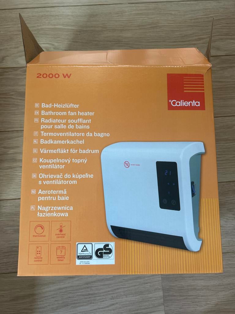 Calienta Badkamerkachel 2000W nieuw, Doe-het-zelf en Verbouw, Verwarming en Radiatoren, Minder dan 30 cm, Minder dan 60 cm, Ophalen of Verzenden