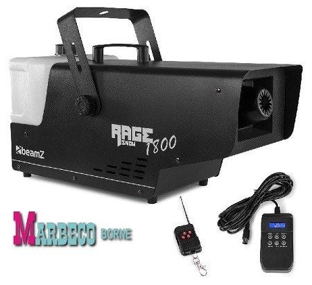 Sneeuwmachine, Snow machine, 1800watt, Afstandsbed, Rage1800, Overige typen, Nieuw, Info@marbeco.nl, BeamZ