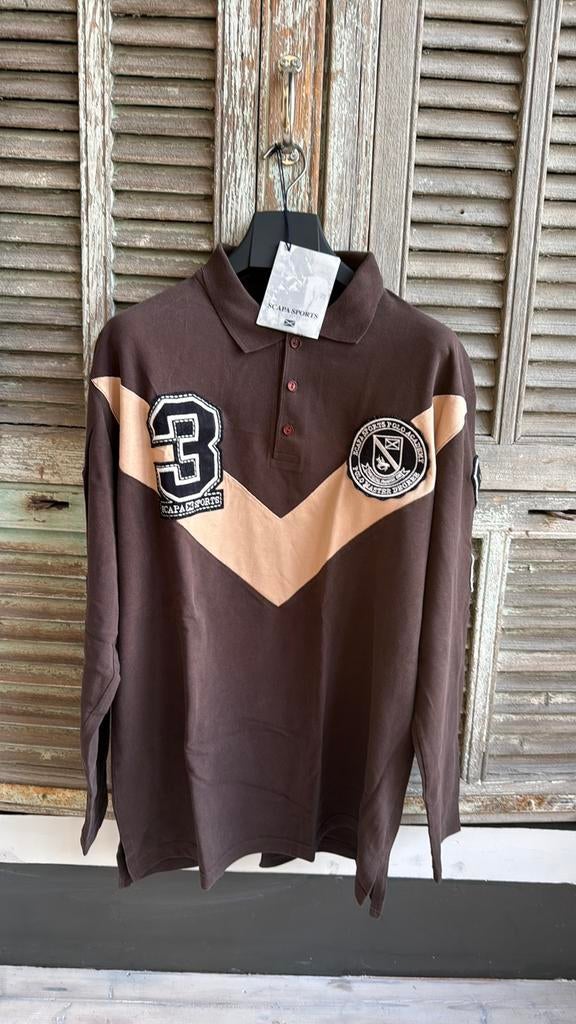 Prachtige SCAPA SPORTS polo trui size L, Maat 52/54 (L), Bruin, Scapa Sports, Ophalen of Verzenden
