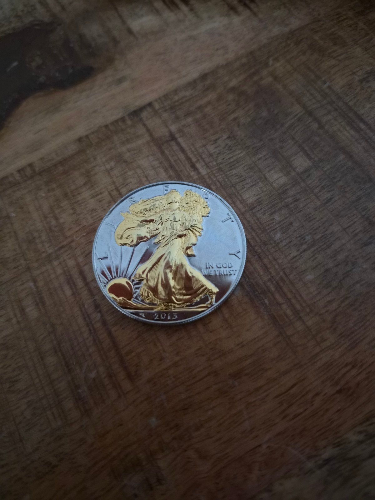 Zilveren munt 2013, American Eagle, verguld, Ophalen of Verzenden, Zilver