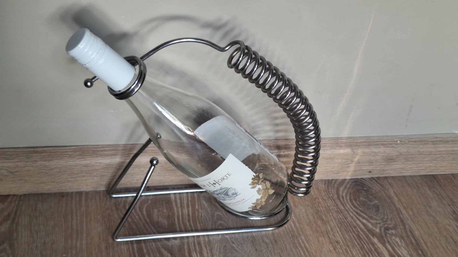 Retro flessenhouder standaard chroom, Ophalen of Verzenden, Gebruikt, Metaal