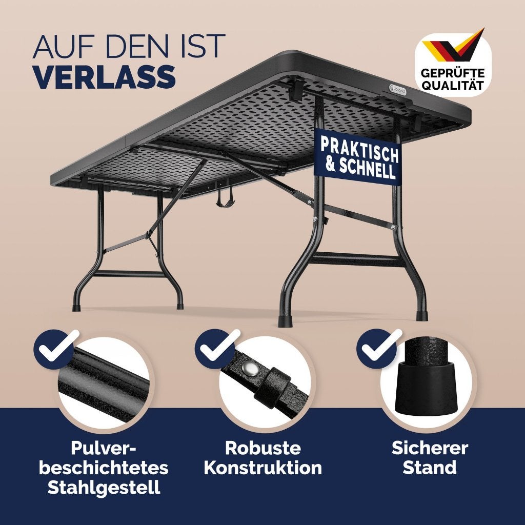 Campingtafel tuintafel eettafel klaptafel 183 cm GRTS BZRGD!, Campingtafel, Verzenden, Nieuw, Nvt
