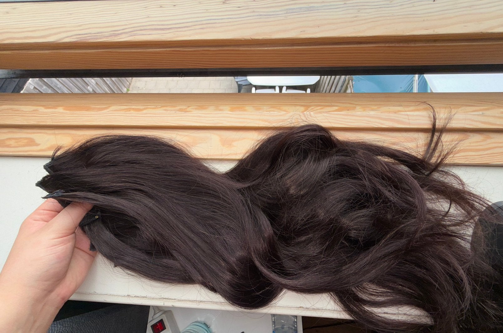 220g Echt Haar Clip-in Extensions 56cm Volle Set, Sieraden, Tassen en Uiterlijk, Uiterlijk | Haarverzorging, Ophalen of Verzenden
