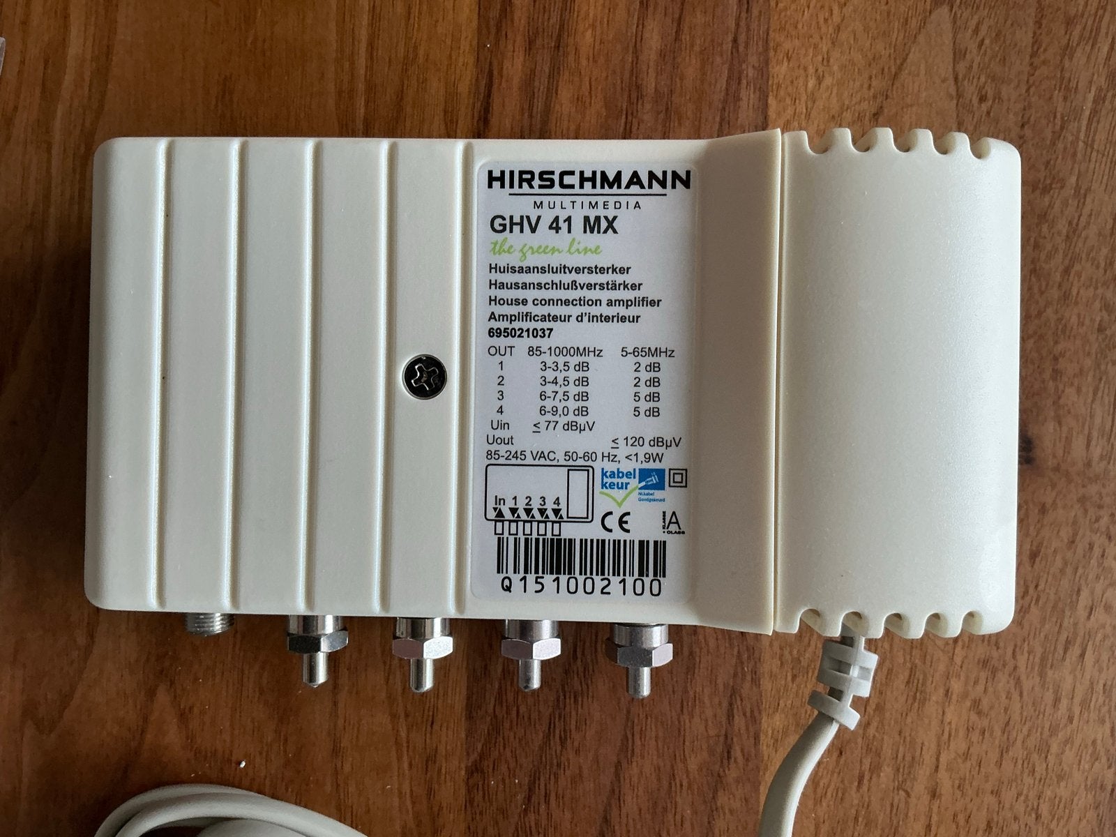 Hirschmann GHV 41 MX Multimedia Huisversterker, Ophalen of Verzenden, Nieuw, Minder dan 2 meter, Overige kabels