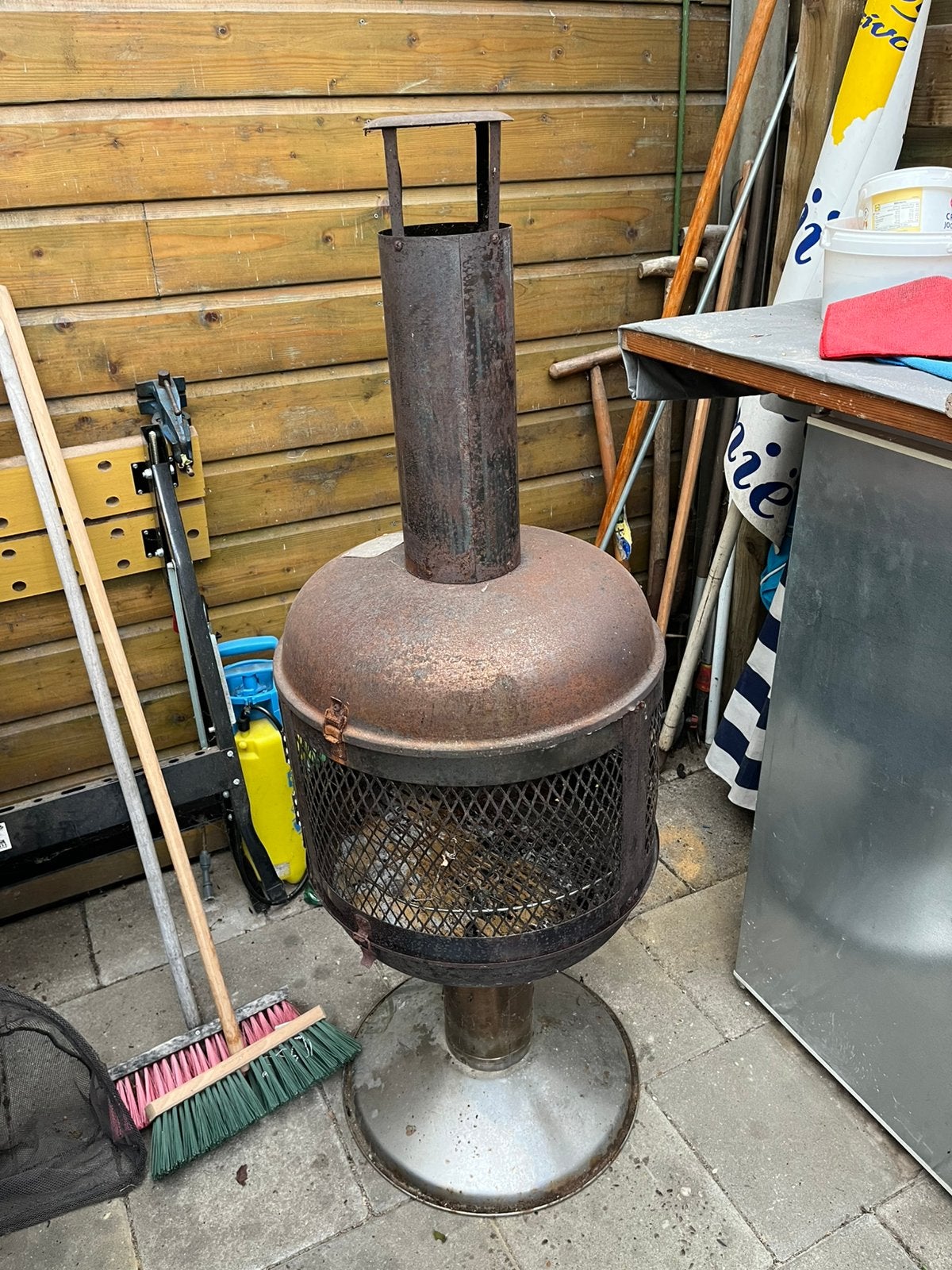 RVS tuinhaard/ BBQ, Ophalen of Verzenden, Gebruikt, Vuurkorf