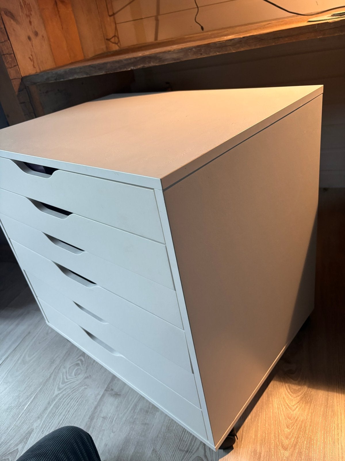 IKEA ALEX ladeblok op wielen, wit, 6 laden, Kunststof, Gebruikt, 5 laden of meer, Minder dan 100 cm