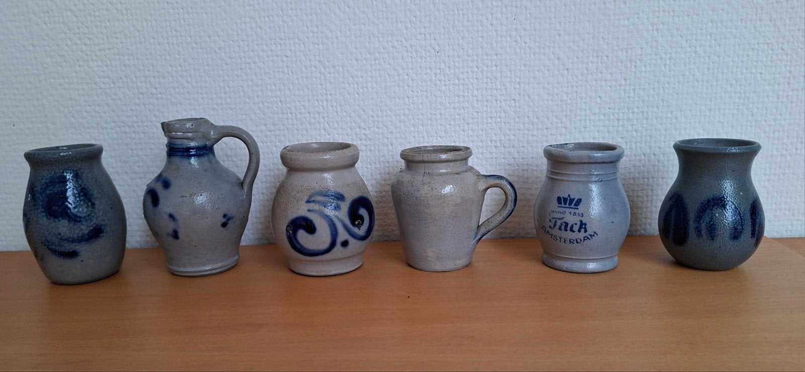 Keulse potjes, blauw  6 verschillende, Antiek en Kunst, Ophalen of Verzenden