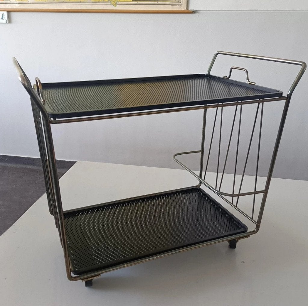 vintage serveerwagen trolley bijzettafel Mategot Pilastro, Ophalen of Verzenden
