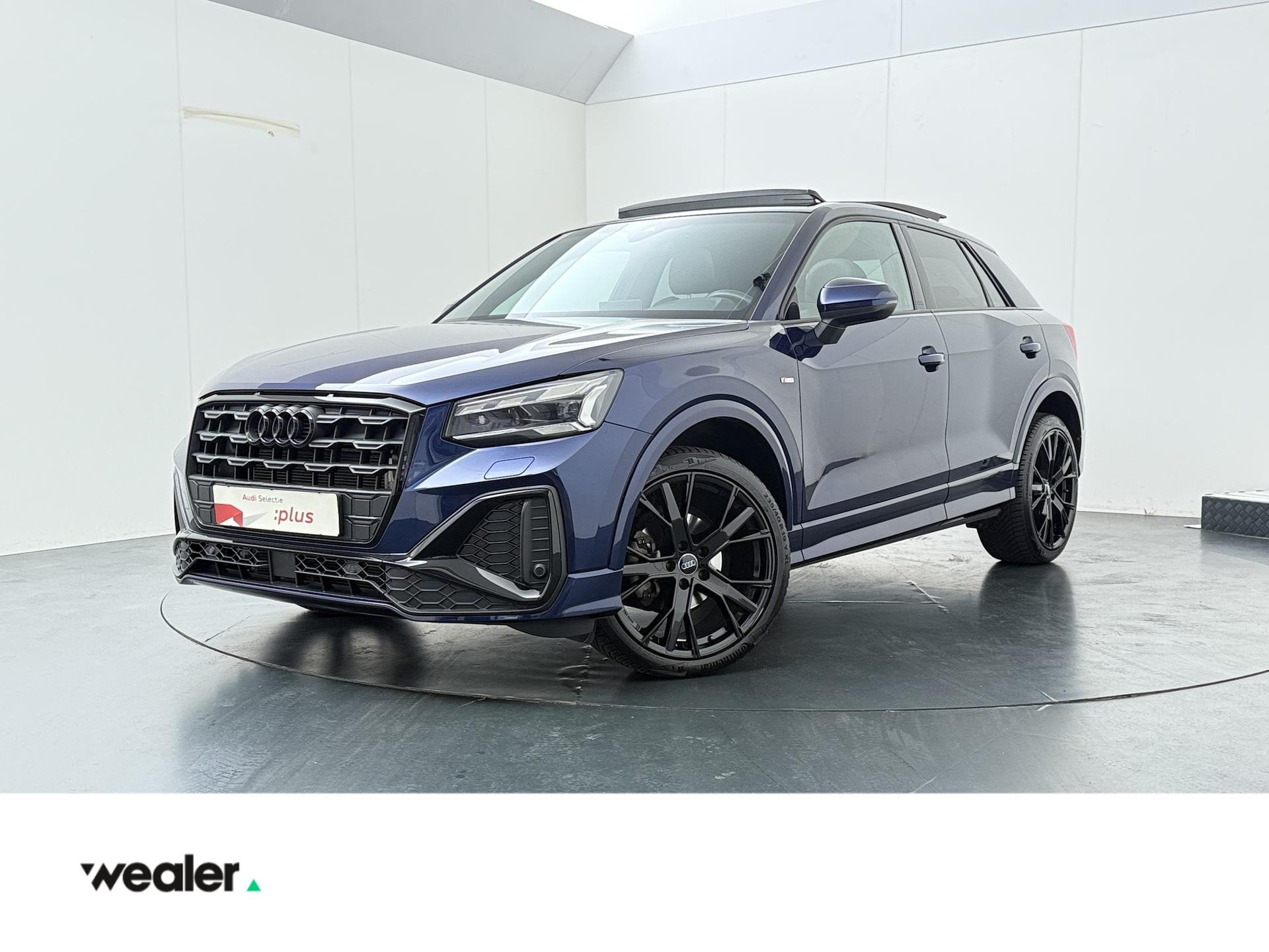 Audi Q2 35 TFSI S Edition | 150 PK | Automaat | Trekhaak afn, Auto's, 12 maanden, 4 cilinders, Blauw, Leder en Stof