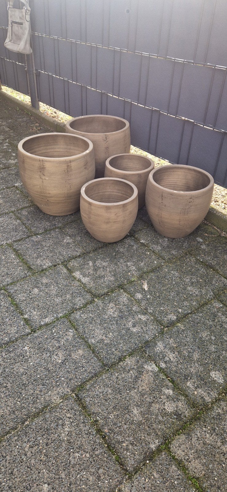 Set van 5 ronde bloempotten van aardewerk, Ophalen, Gebruikt, 40 cm of meer, Rond