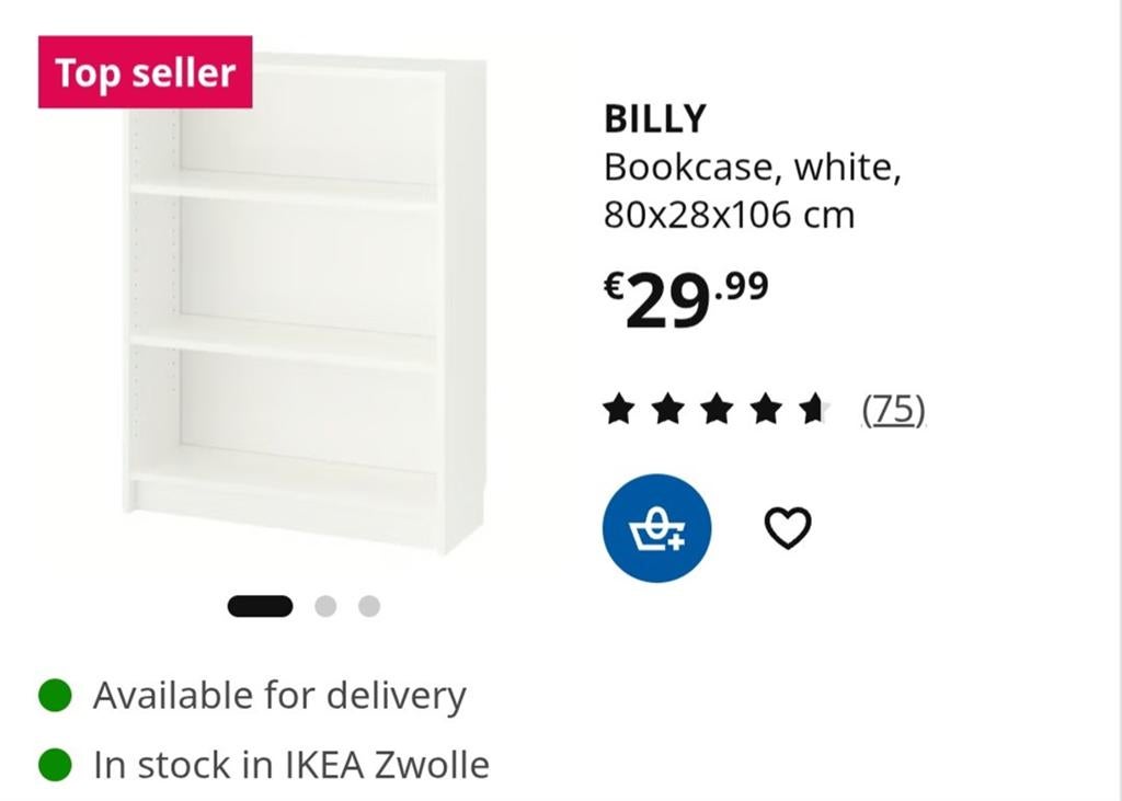 Billy, Ophalen, Zo goed als nieuw