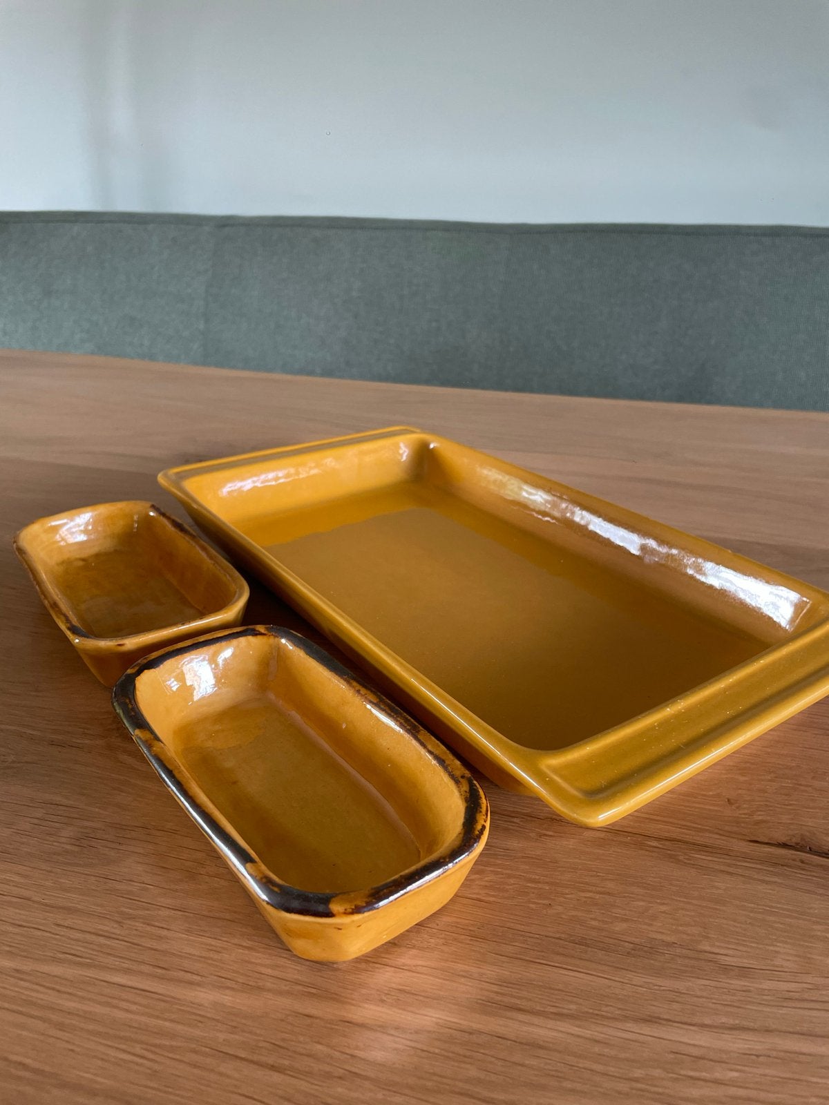 Jasba midcentury ovenschaal+Saladeschaaltjes-VintageKeramiek, Huis en Inrichting, Gebruikt, Overige merken, Keramiek, Vintage