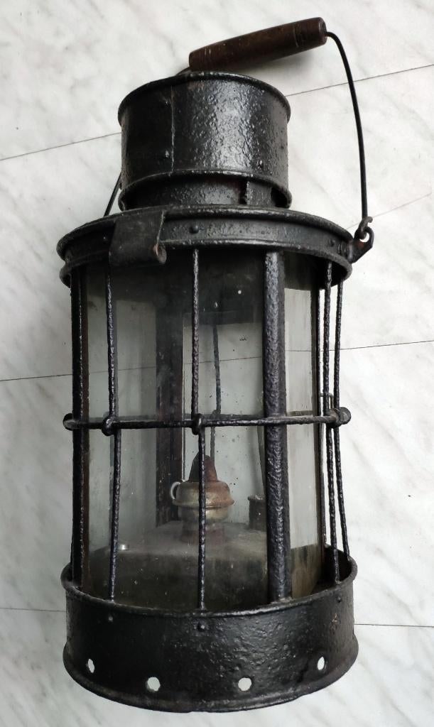 Loopgravenlamp WO1 antieke lantaarn olie kaars trench lamp, Antiek en Kunst, Ophalen