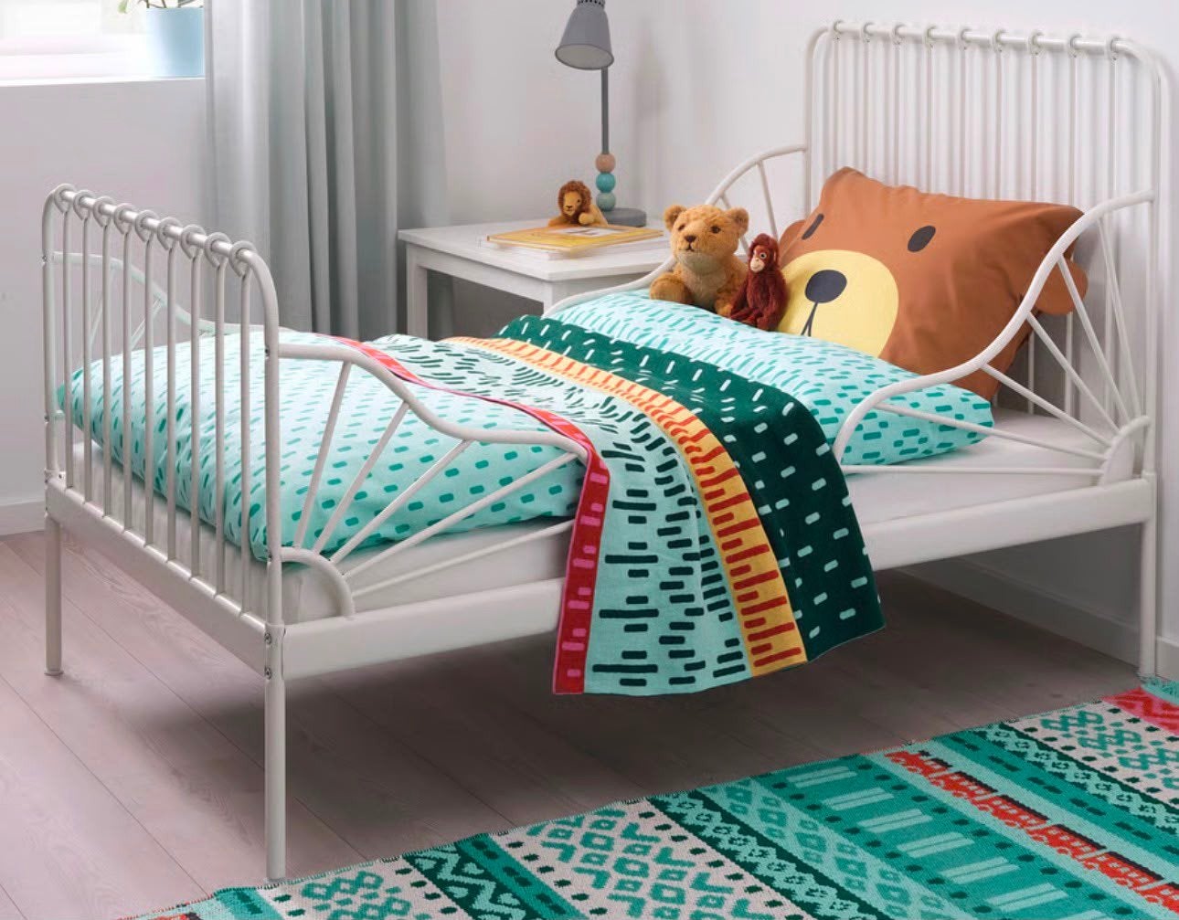 IKEA MINNEN meegroeibed wit 80x200 cm, Eenpersoons, Wit, 80 cm, 200 cm
