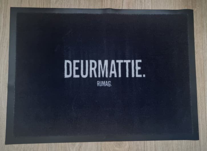 Rumag deurmat zwart deurmattie deur mat matten matje, Tuin en Terras, Deurmatten, Verzenden, Zo goed als nieuw, Binnen, Schoonloopmat