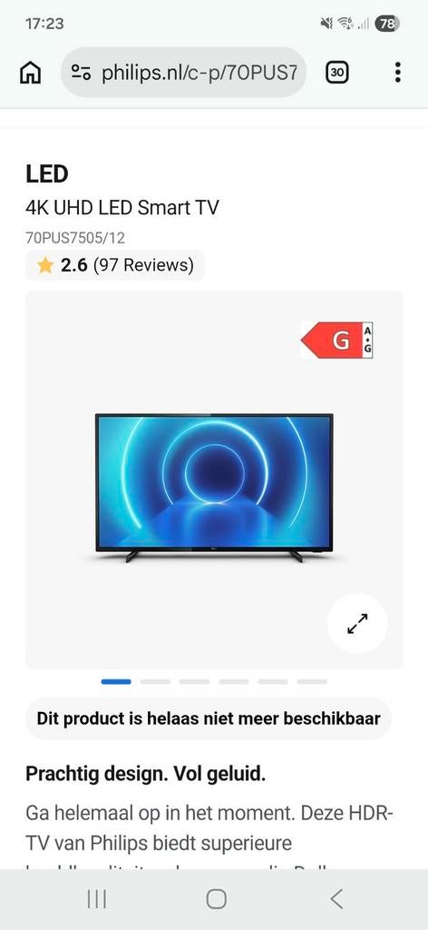 Te koop, Ophalen, Philips, 50 Hz, Zo goed als nieuw