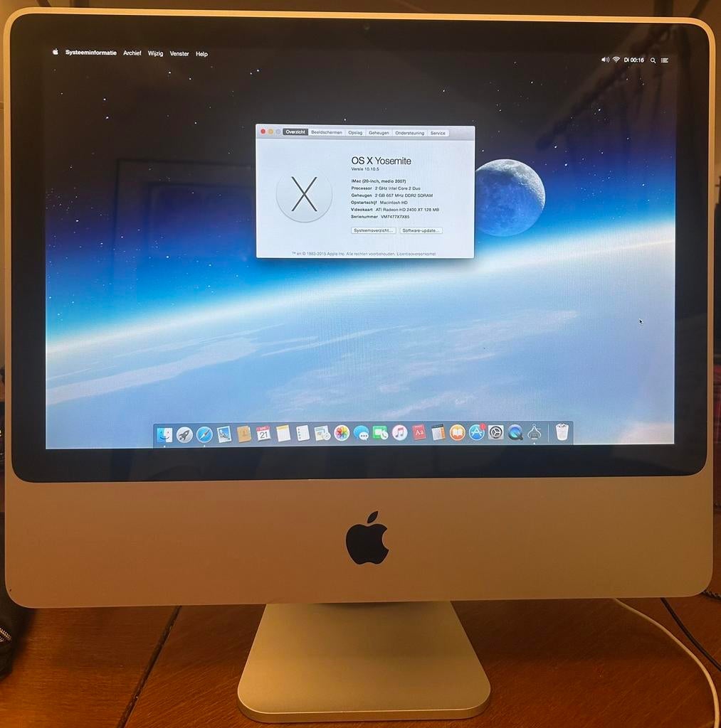 iMac 20-inch uit 2007 met originele toetsenbord, Ophalen, Zo goed als nieuw, IMac, 2 tot 3 Ghz