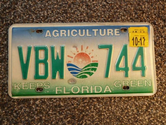 Kentekenplaat licenseplate Florida Agriculture USA, Verzenden, Gebruikt, Auto's