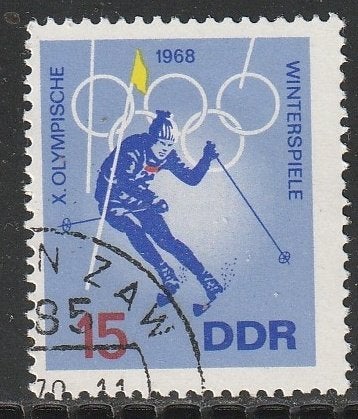 DDR 1968 1337 Olympiade Alpine Ski, Gest, Ophalen of Verzenden, DDR, Gestempeld