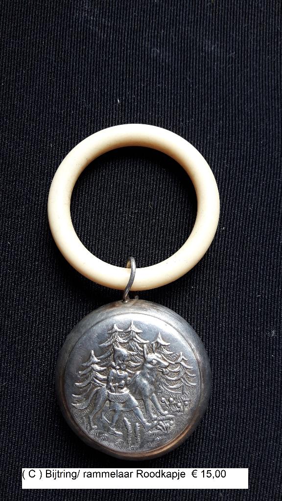 Set van 3 vintage bijtringen/ rammelaars, Kinderen en Baby's, Ophalen of Verzenden, Gebruikt