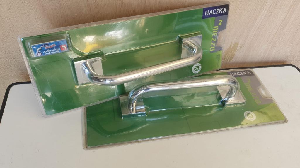 2x HACEKA Mezzo badgreep / douchegreep – chroom glanzend, Ophalen of Verzenden, Nieuw, Grijs, Overige typen