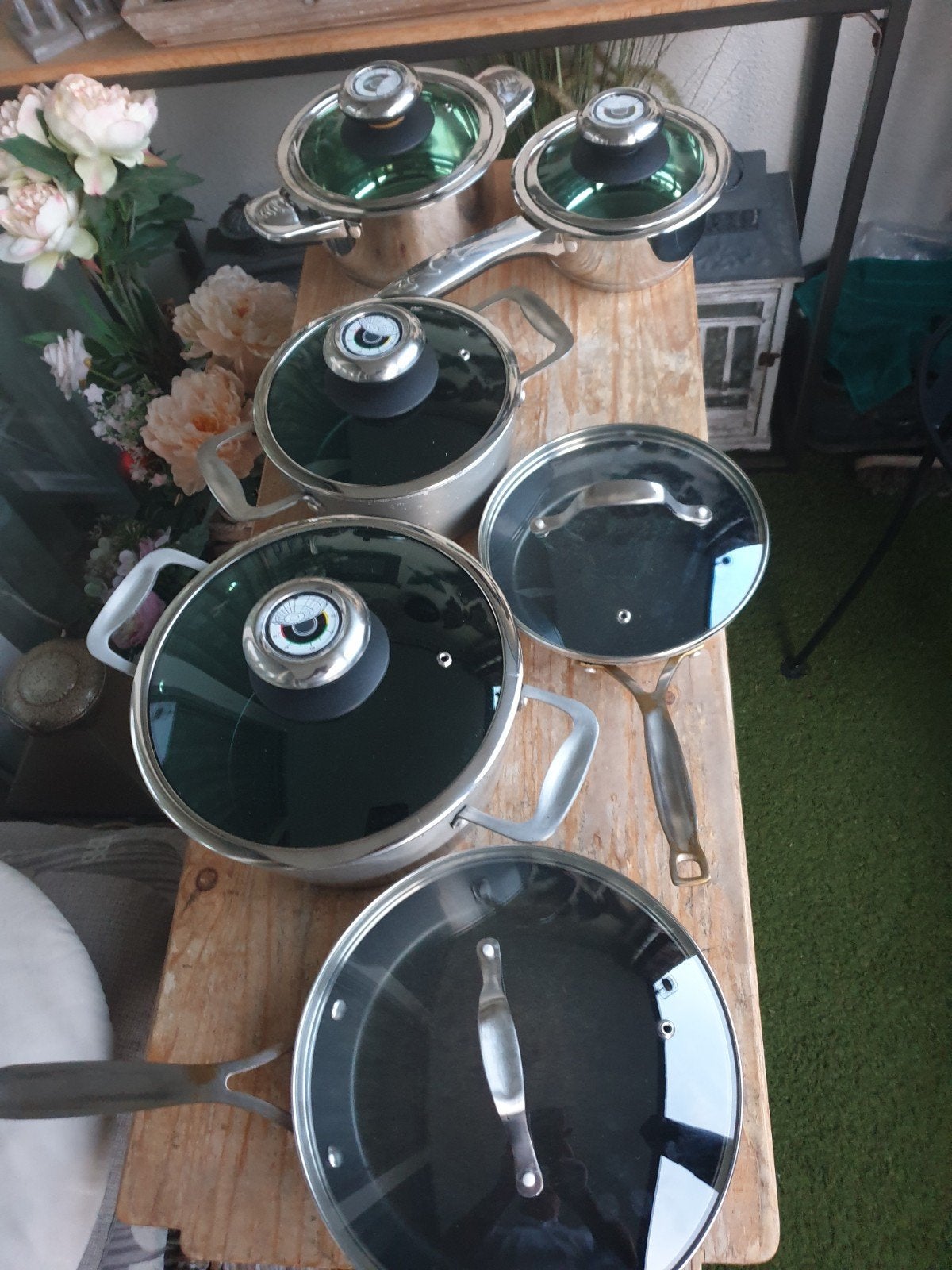 Te koop pannen, Ophalen of Verzenden, Rvs, Pannenset