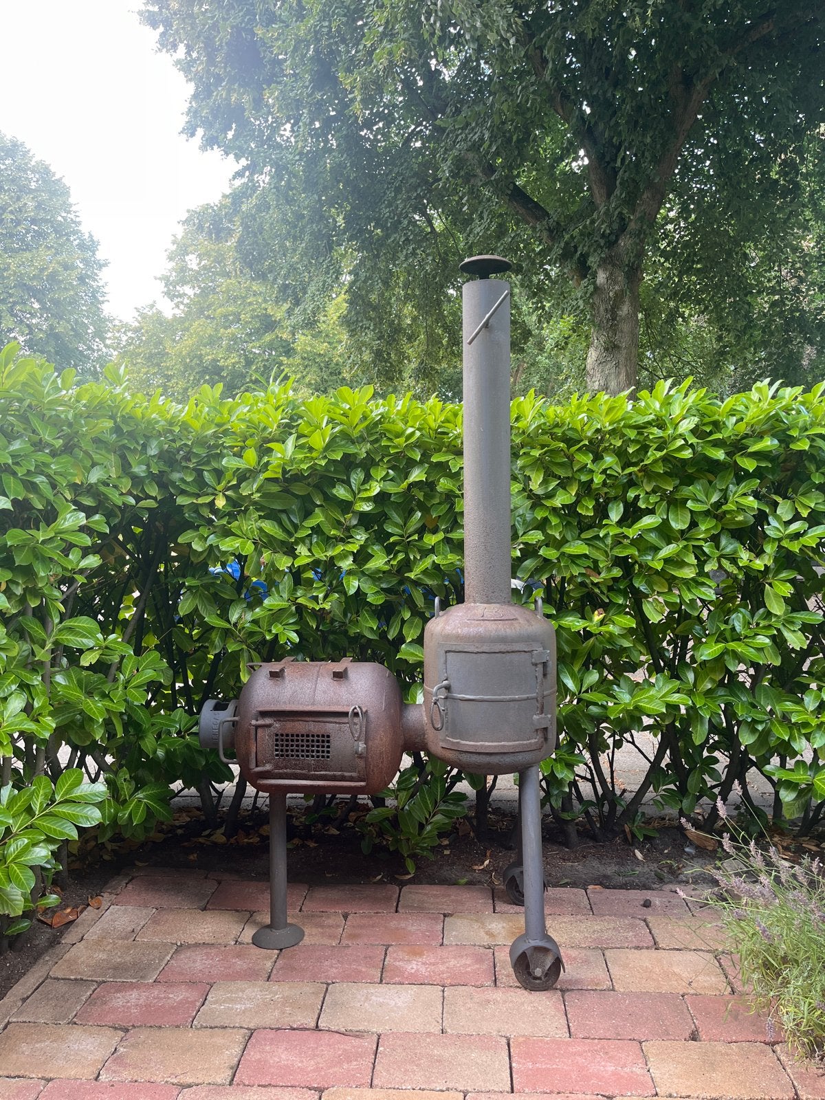 Robuuste vuurpot met barbeque BBQ-functie, Ophalen, Gebruikt, Vuurton