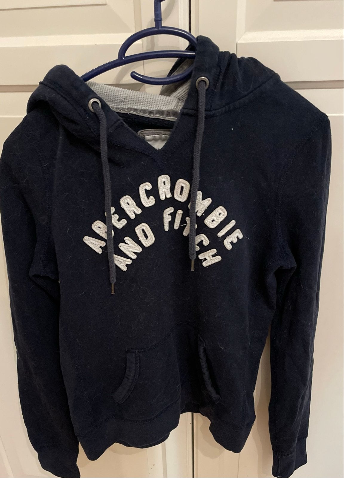 Abercrombie & Fitch Hoodie Maat M - Donkerblauw, Ophalen of Verzenden, Gedragen, Maat 38/40 (M), Blauw