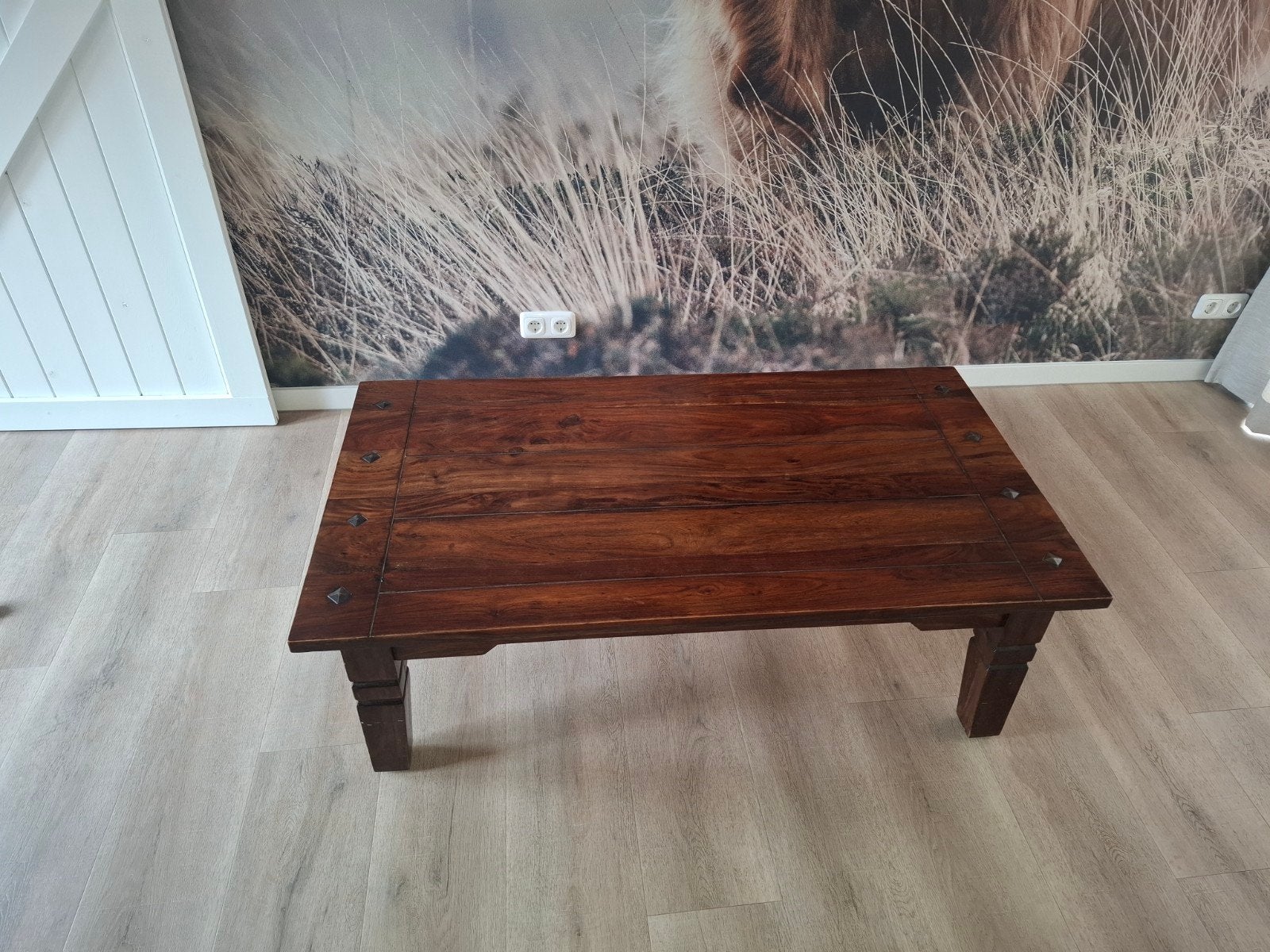 Salontafel koloniaal zeer massief, Ophalen, Overige materialen, Gebruikt, 100 tot 150 cm