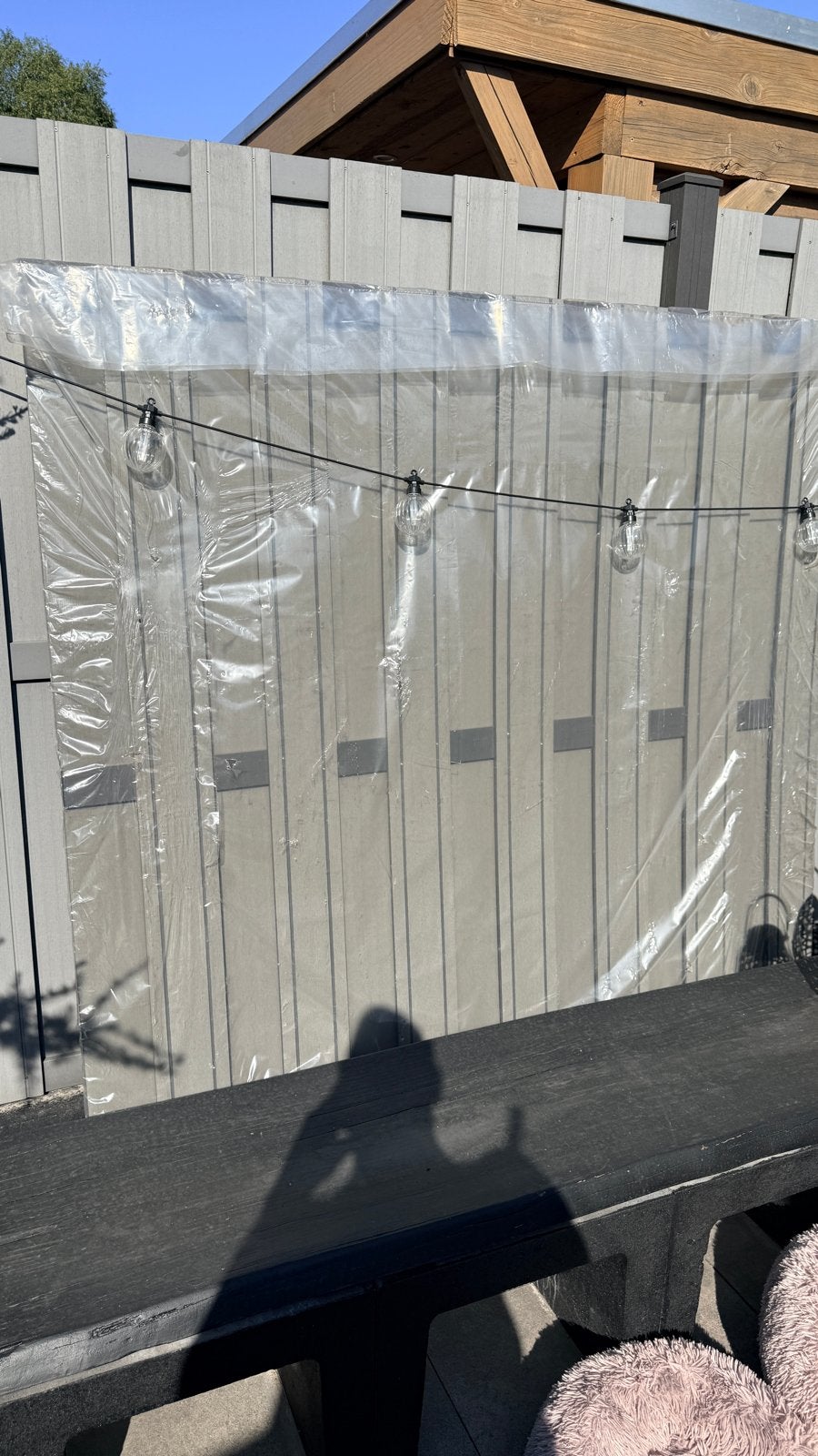 Compensiet tuinscherm schutting nieuw, Ophalen, 150 tot 200 cm, 150 tot 200 cm, Composiet