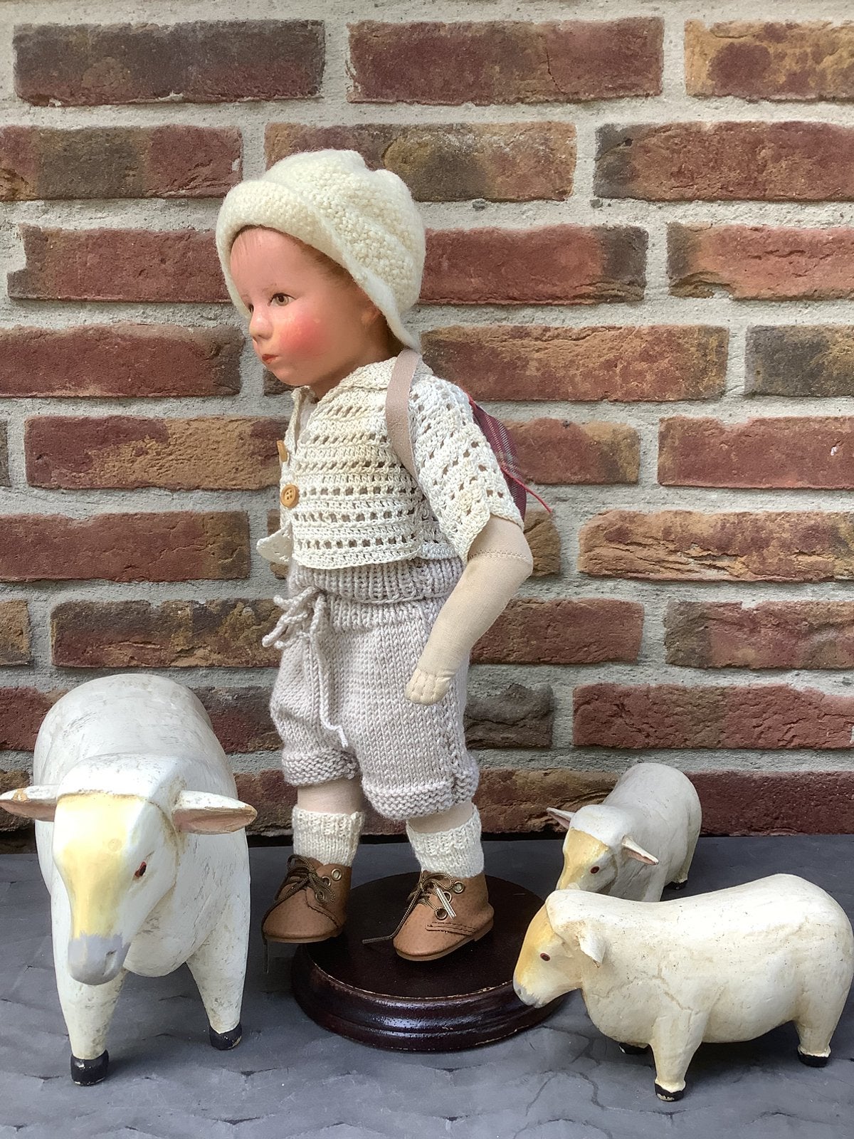 Antieke Kathe Kruse, 38 cm. Kaalkopje., Ophalen of Verzenden, Zo goed als nieuw, Pop