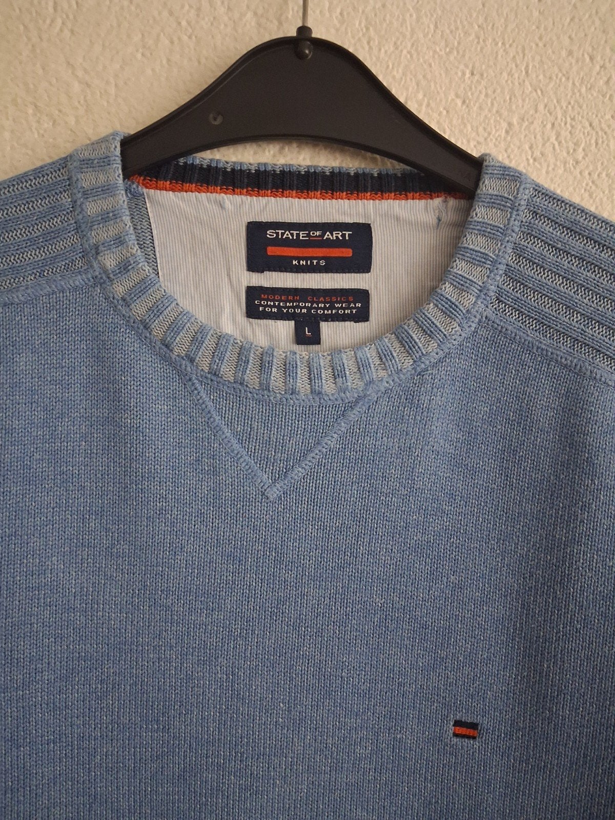 State of Art Heren Trui Maat L - Lichtblauw, Kleding | Heren, Truien en Vesten, Zo goed als nieuw, Maat 52/54 (L), Blauw, Ophalen of Verzenden