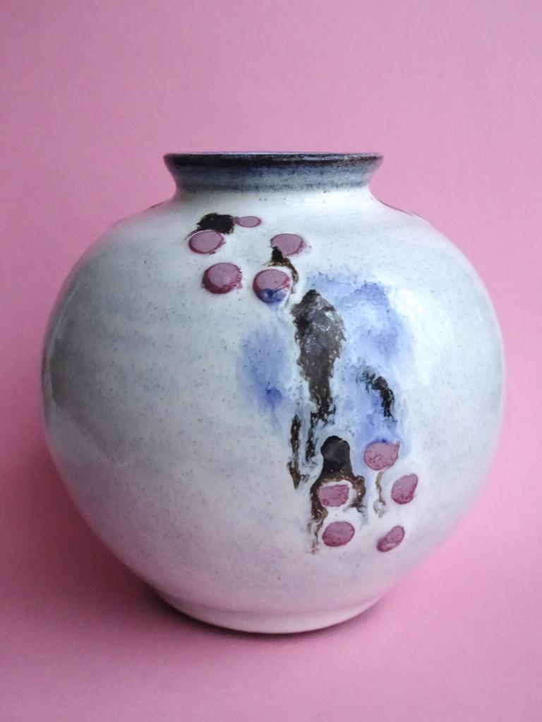 Vintage 70s Barholt vaas keramiek Deens design art deco stl, Antiek en Kunst, Verzenden