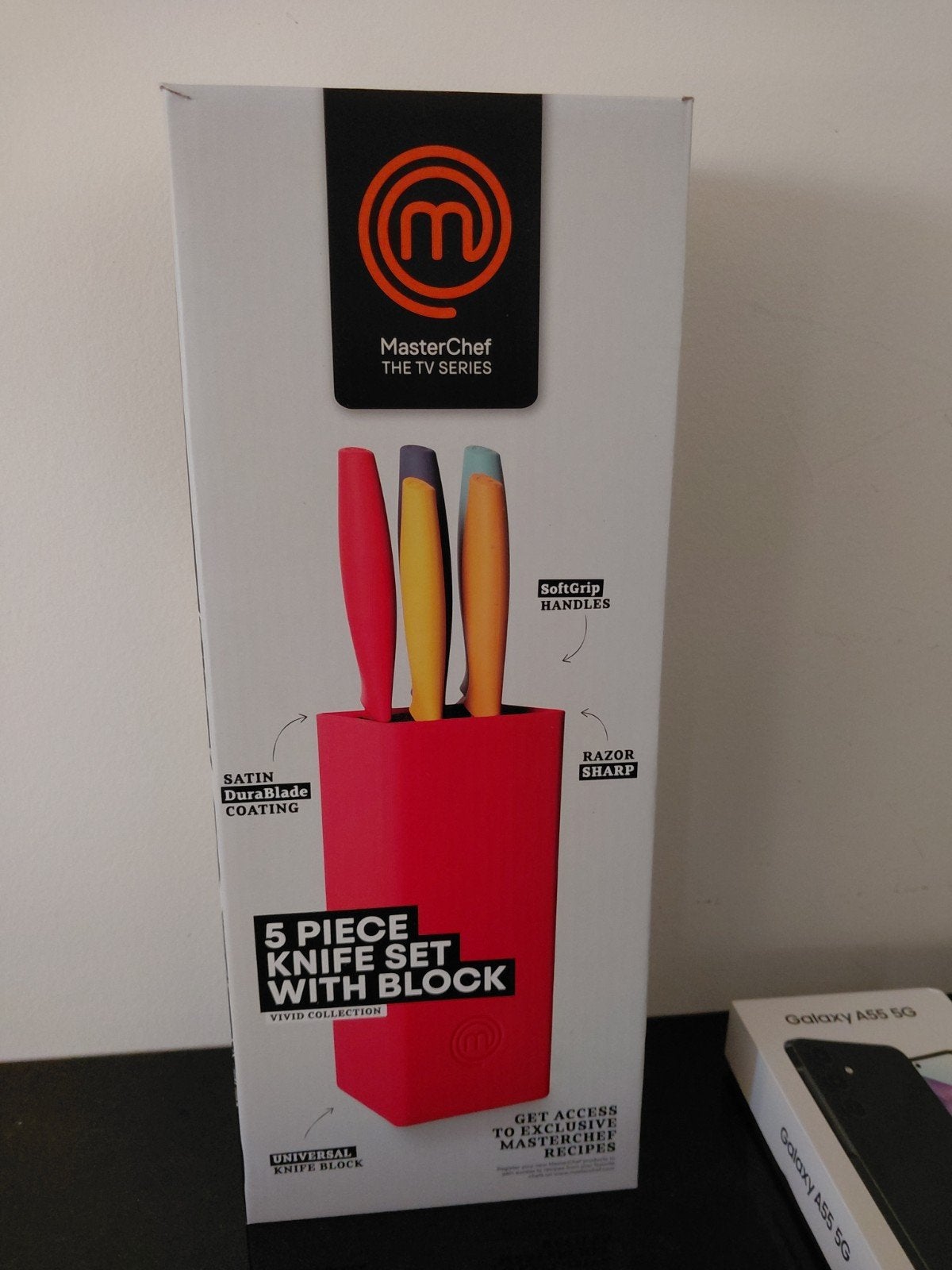 MasterChef 5-delige Messenset met Messenblok - Nieuw, Overige typen, Nieuw, Ophalen of Verzenden, Metaal