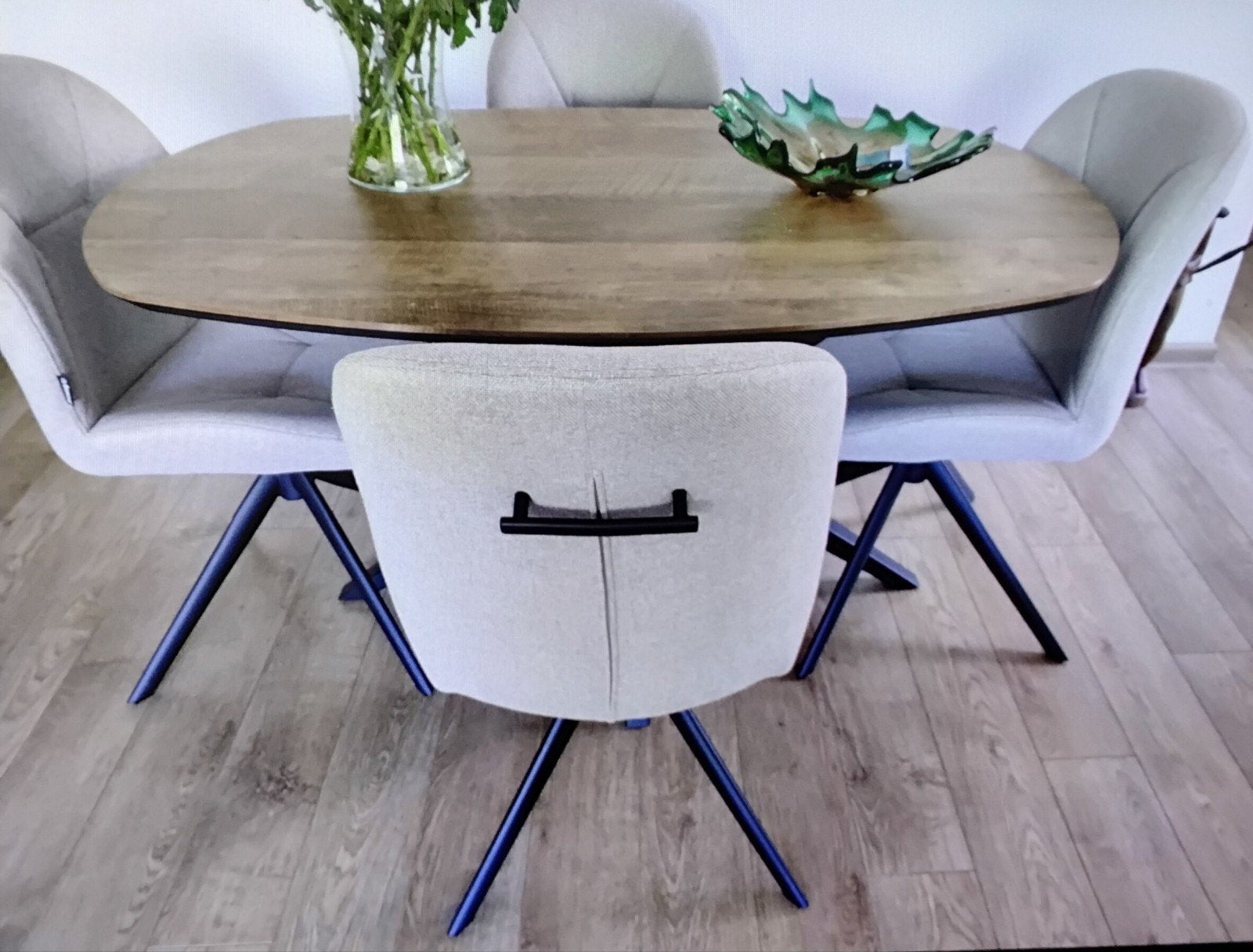 Draaibare eetkamerstoelen, Huis en Inrichting, Tafels | Eettafels, Zo goed als nieuw, Vier personen, Ovaal, 50 tot 100 cm