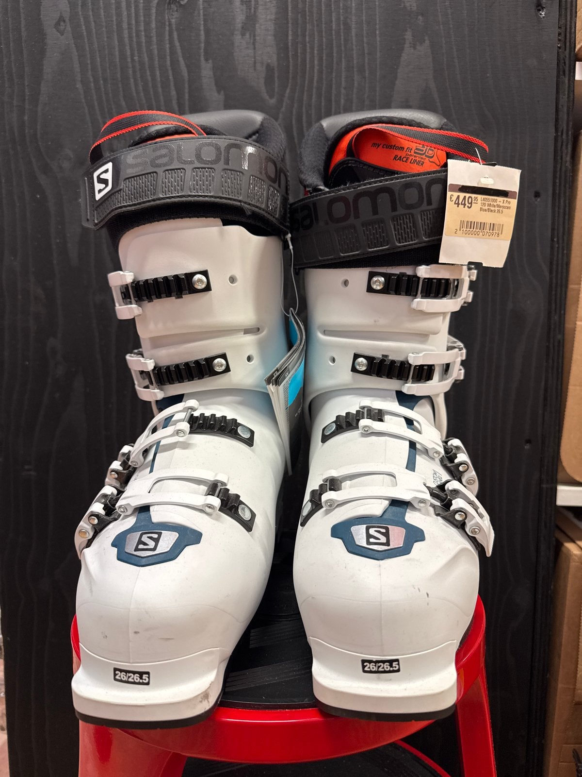 Nieuwe Salomon X Pro 120 skischoenen - Maat 26/26.5, Schoenen, Nieuw, Skiën, Salomon