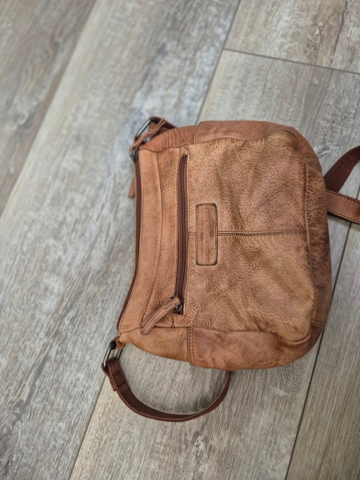 Leren schoudertas bruin, Sieraden, Tassen en Uiterlijk, Tassen | Damestassen, Ophalen, Gebruikt, Bruin, Schoudertasje
