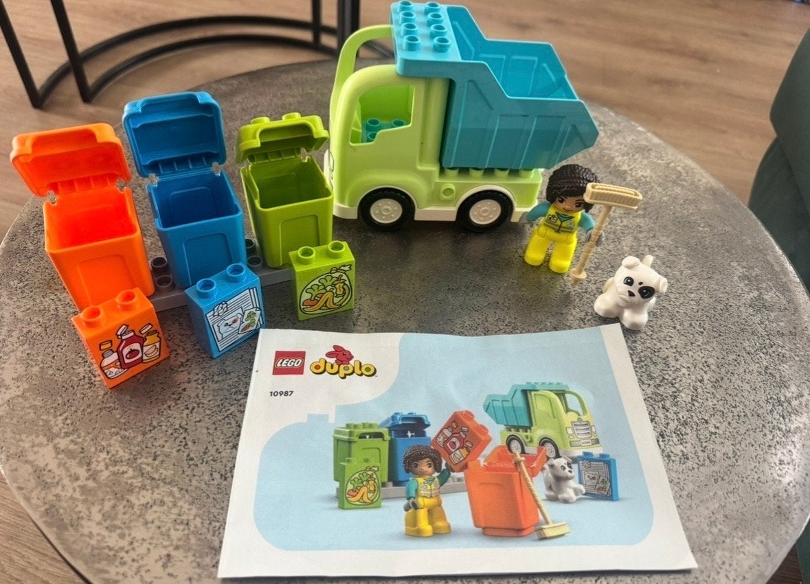 Lego Duplo 10987 Vuilniswagen en Recycling, Overige thema's, Ophalen of Verzenden, Zo goed als nieuw, Compleet