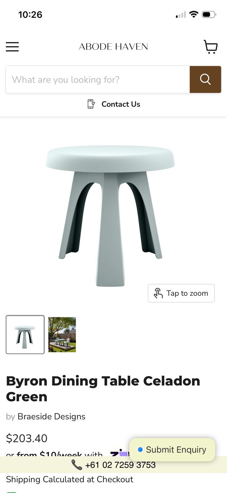 Design tuintafel kunstof nieuw bondi byron, Tuin en Terras, Tuintafels, Ophalen, Zo goed als nieuw, Rond, Kunststof