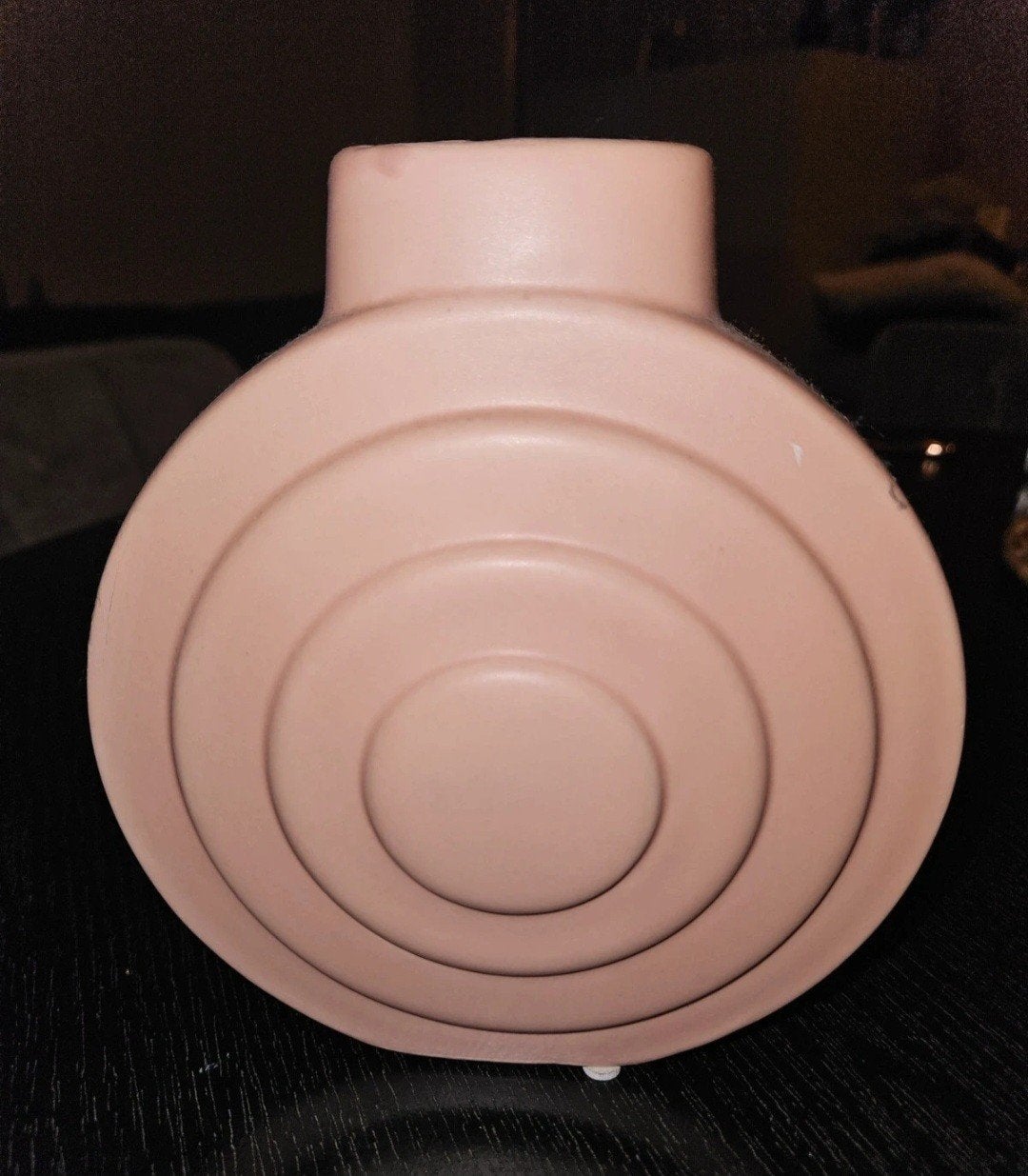 Roze decoratieve vaas met cirkel reliëf, Ophalen of Verzenden