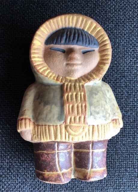 Vintage design Beeld Eskimo Lisa Larsson Gustavsberg 1974, Verzamelen, Beelden en Beeldjes, Ophalen of Verzenden, Zo goed als nieuw