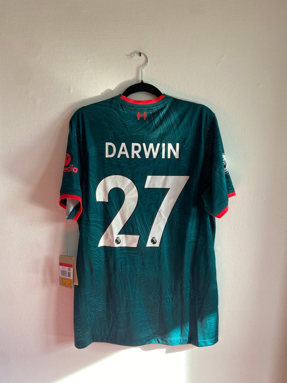 Origineel Liverpool 22/23 Darwin Nunez L uitshirt, Sport en Fitness, Voetbal, Maat L, Ophalen of Verzenden, Nieuw, Shirt