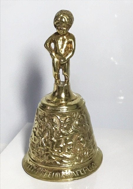 Zeldzame Vintage Manneken Pis Brussel Bronzen Tafelbel✨😎👌, Antiek en Kunst, Ophalen of Verzenden, Brons